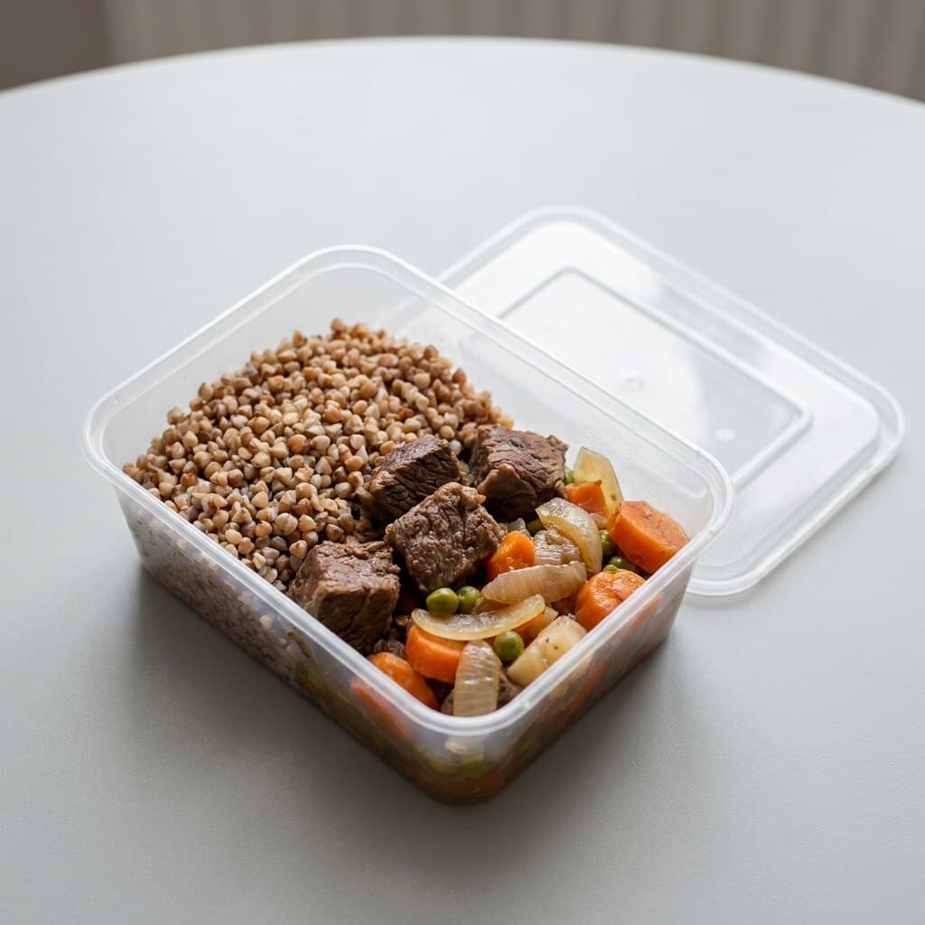 Гречка с говядиной и овощами — обед в микромаркете KitMarket